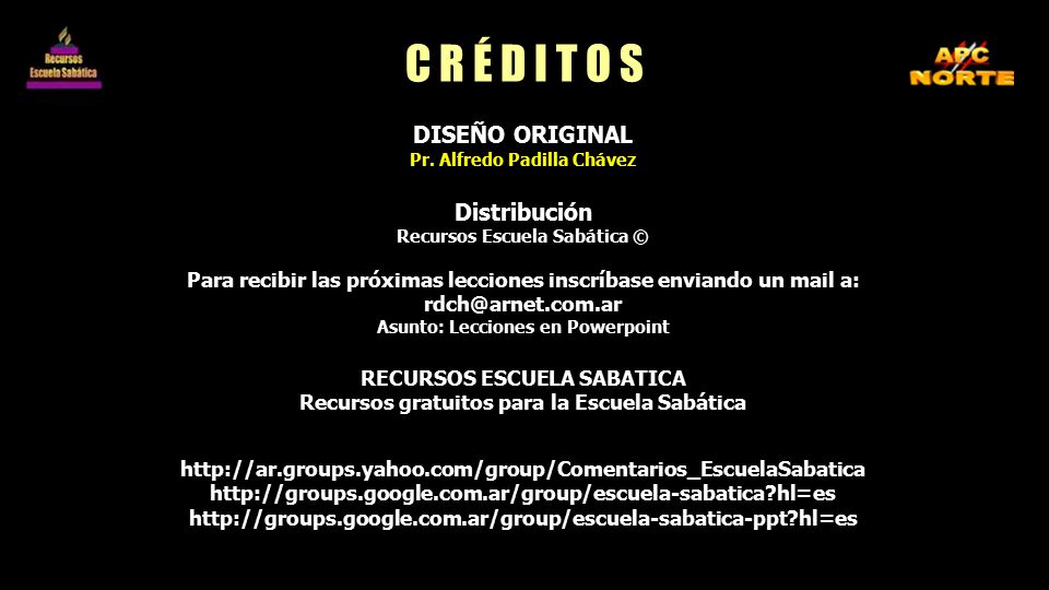 C R É D I T O S DISEÑO ORIGINAL Distribución