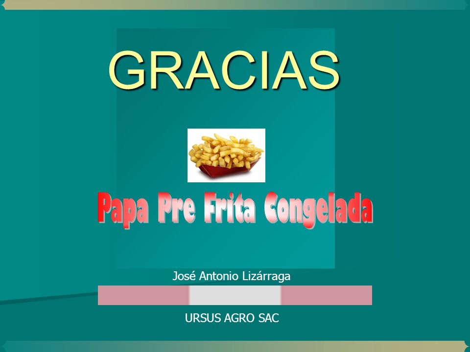 GRACIAS Papa Pre Frita Congelada José Antonio Lizárraga URSUS AGRO SAC