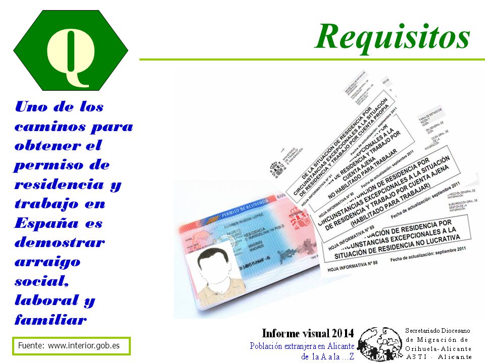 Q Q. Requisitos. Uno de los caminos para obtener el permiso de residencia y trabajo en. España es demostrar.
