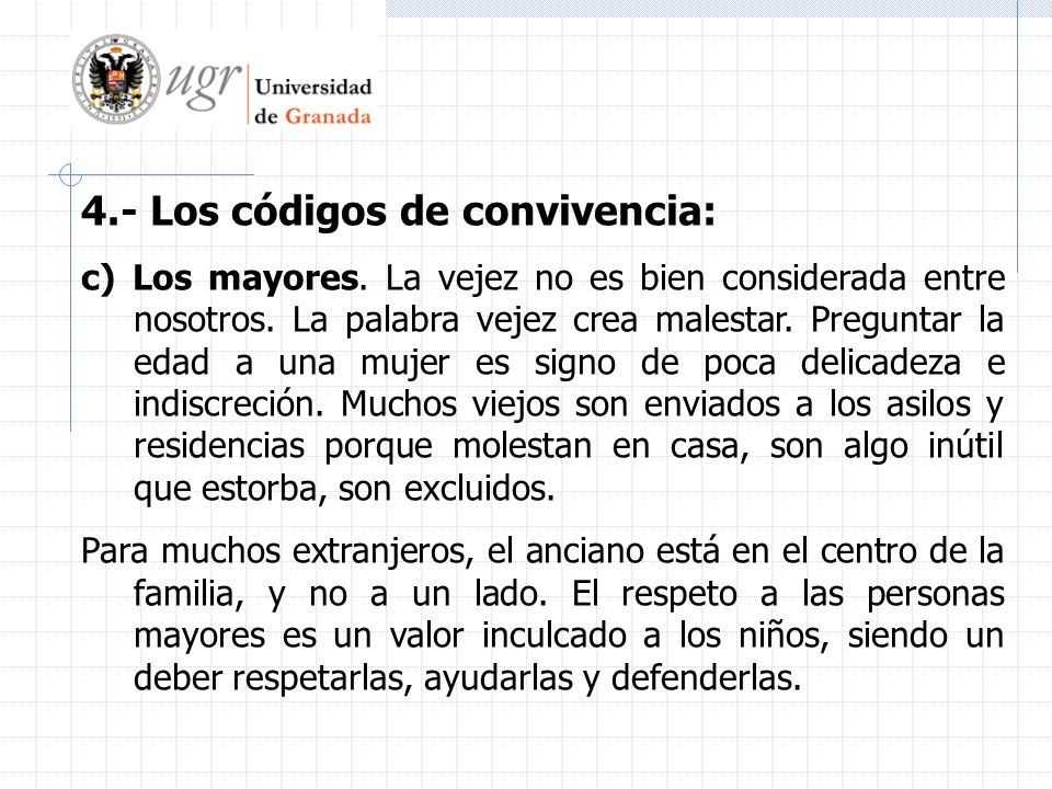 4.- Los códigos de convivencia: