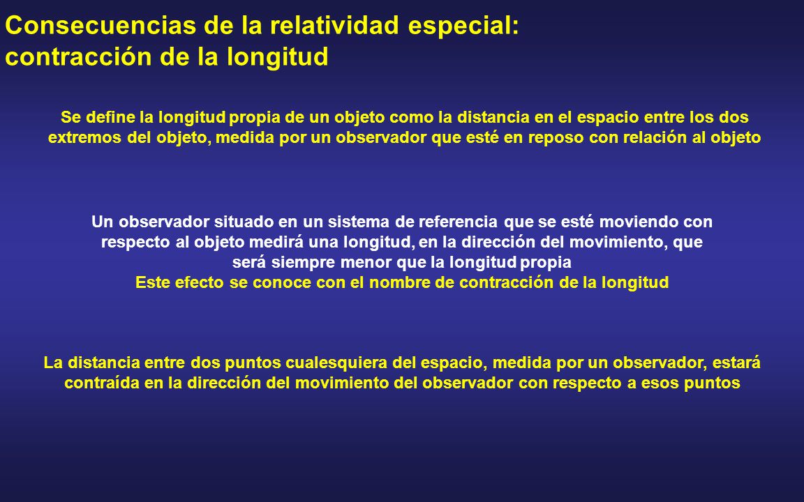 Este efecto se conoce con el nombre de contracción de la longitud