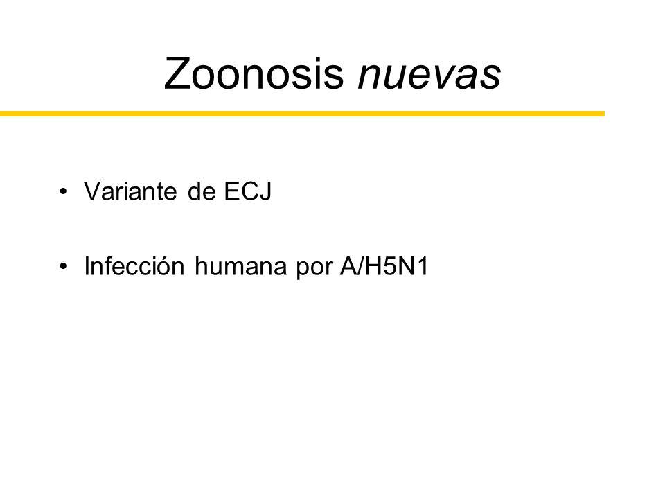 Zoonosis nuevas Variante de ECJ Infección humana por A/H5N1