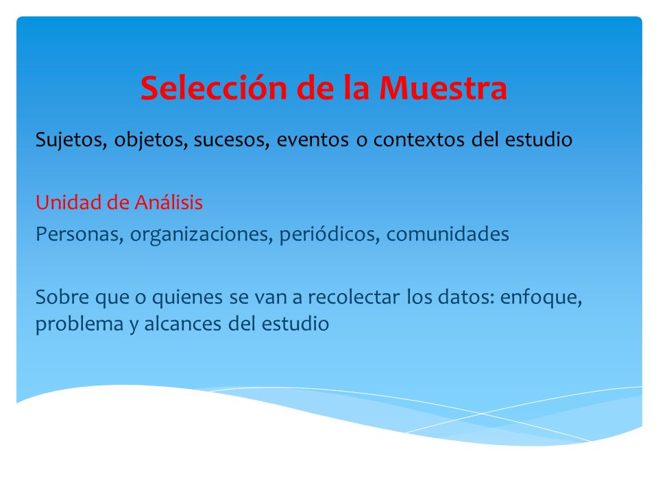 Selección de la Muestra