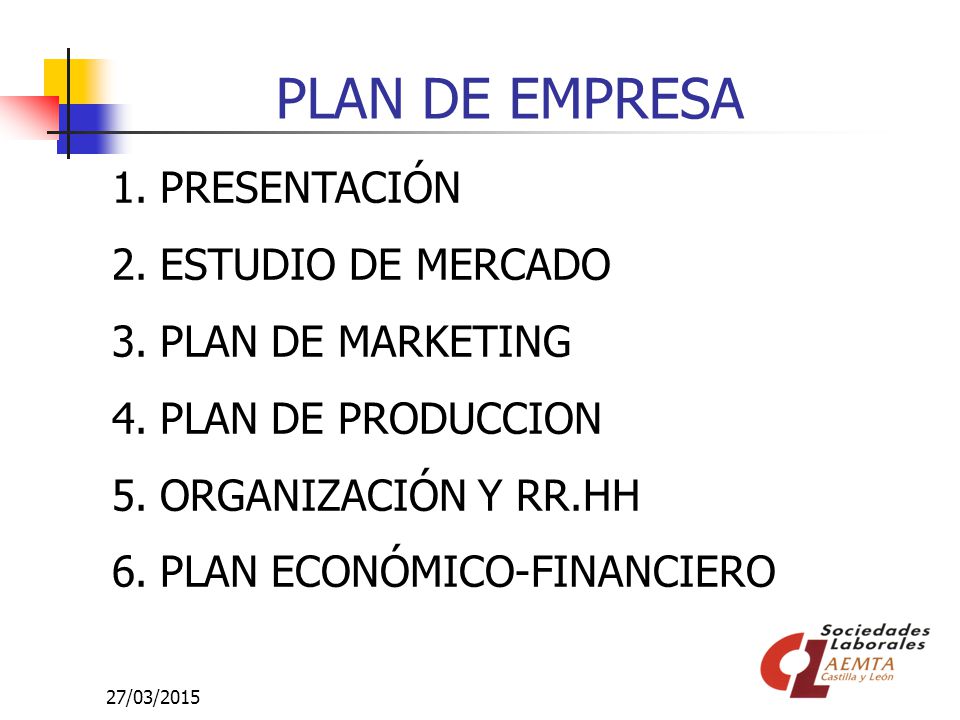 PLAN DE EMPRESA PRESENTACIÓN ESTUDIO DE MERCADO PLAN DE MARKETING