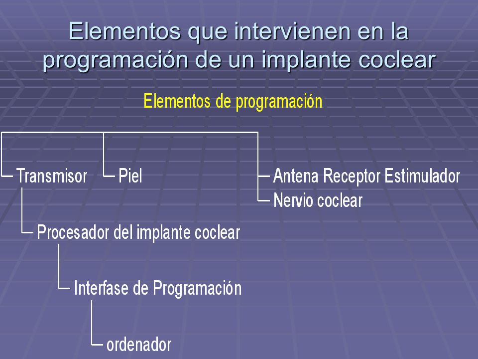 Elementos que intervienen en la programación de un implante coclear