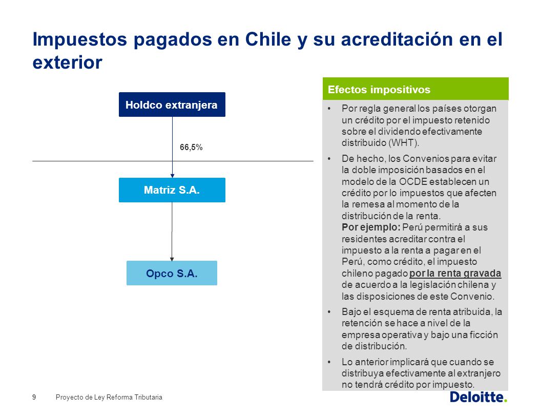 Impuestos pagados en Chile y su acreditación en el exterior