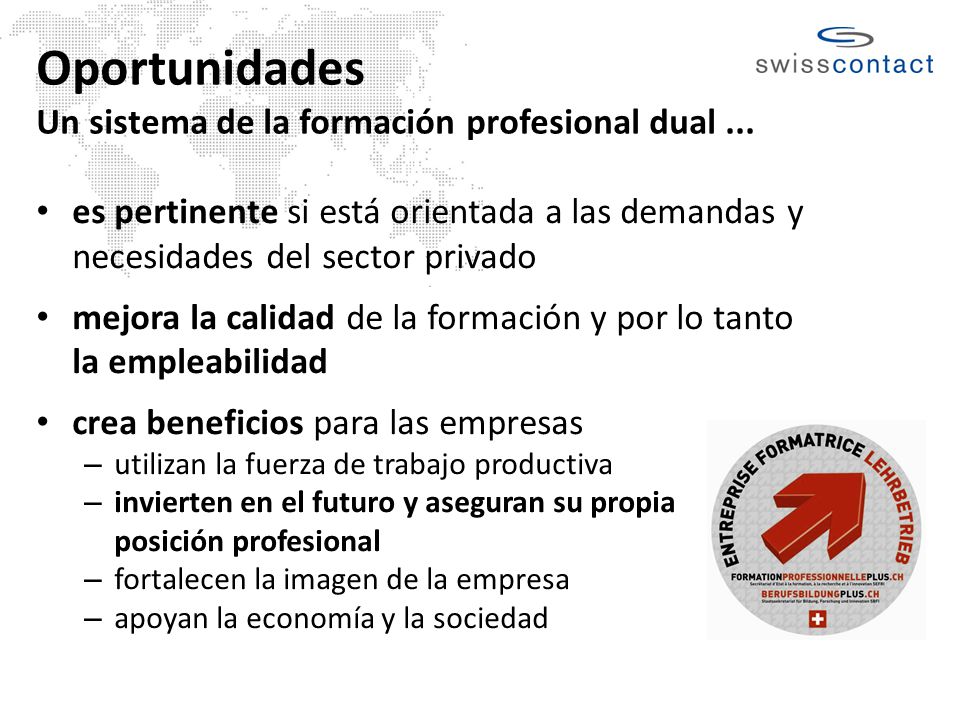 Oportunidades Un sistema de la formación profesional dual ...