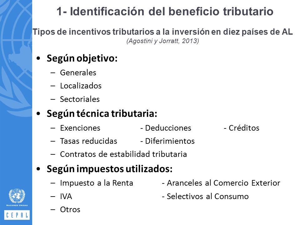 1- Identificación del beneficio tributario