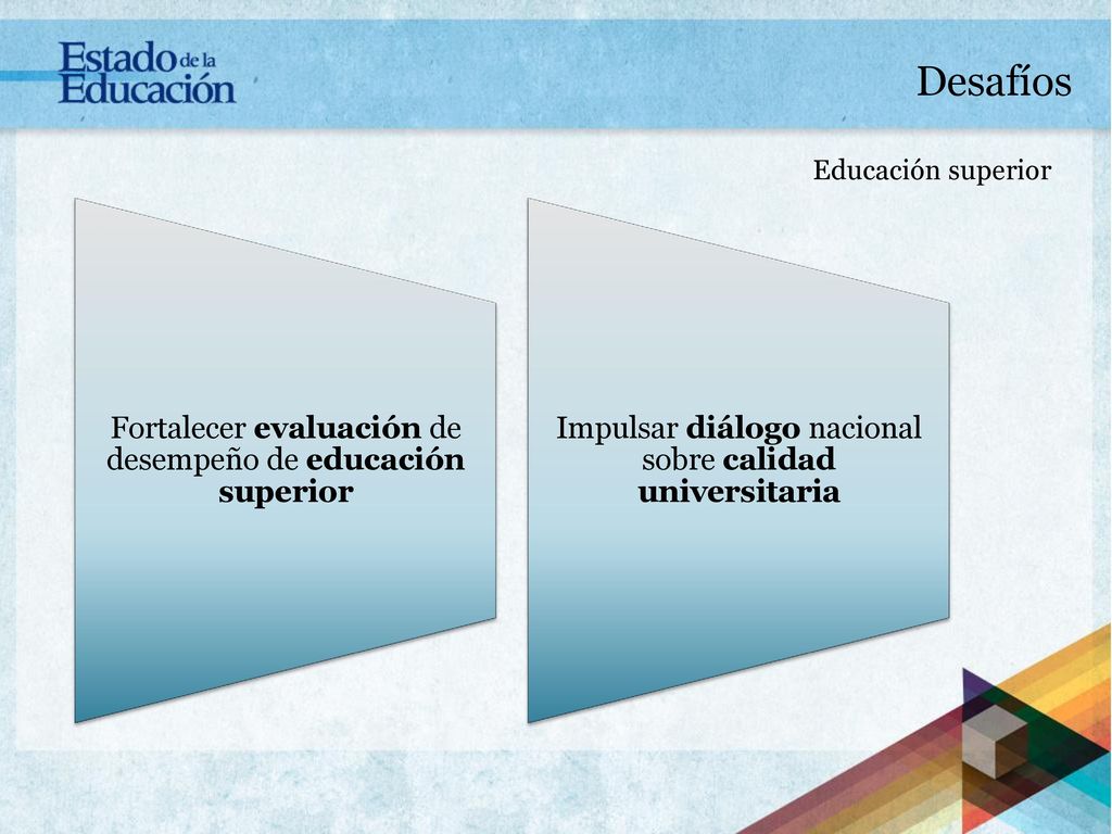 Desafíos Fortalecer evaluación de desempeño de educación superior