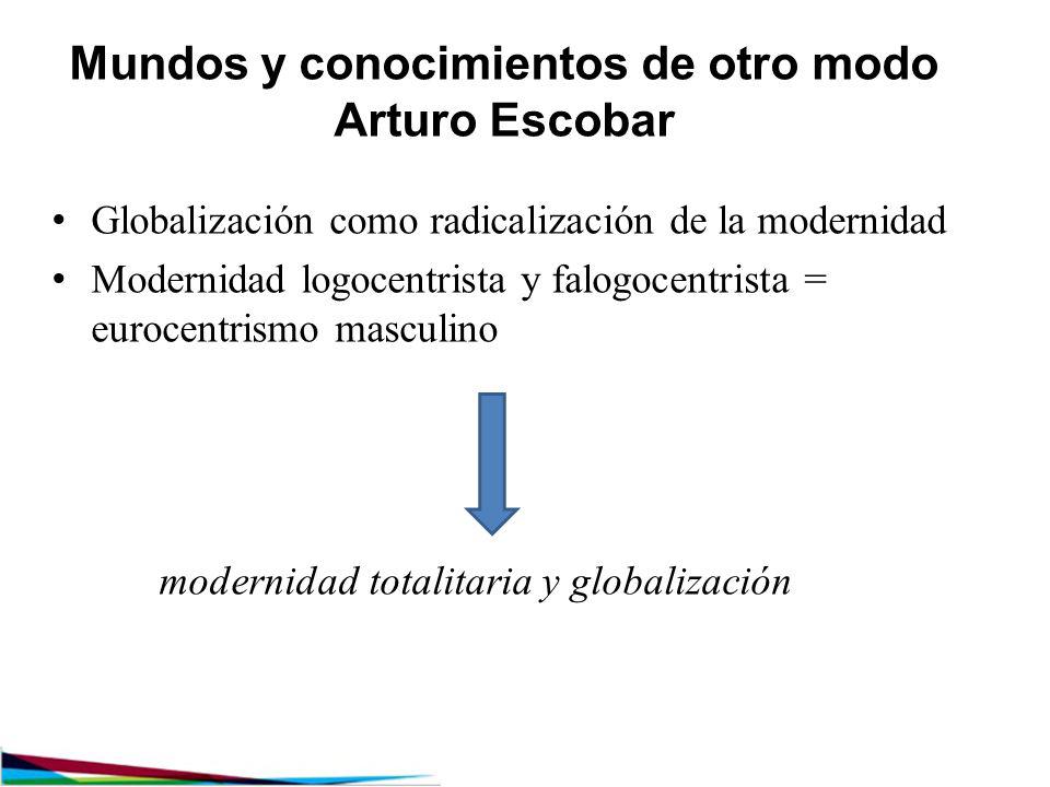 Mundos y conocimientos de otro modo Arturo Escobar