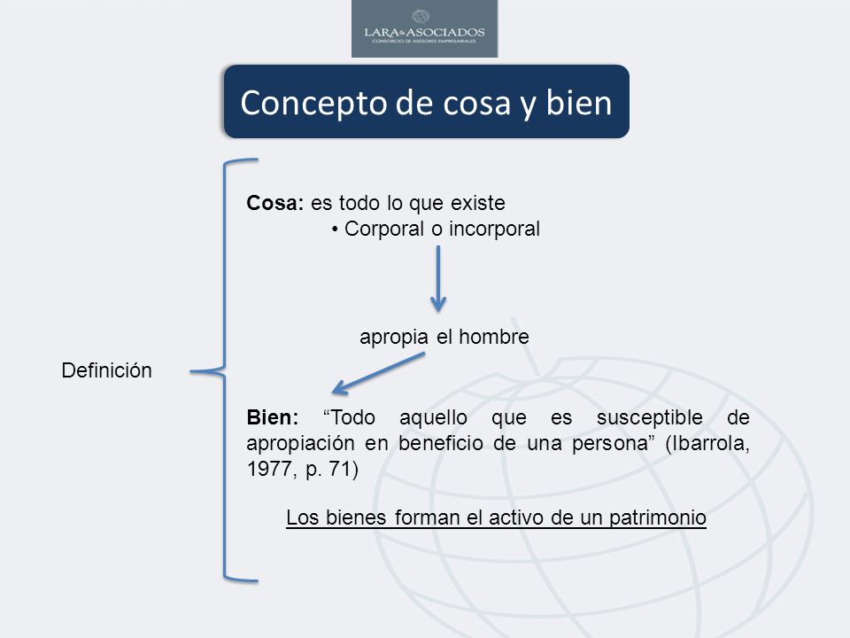 Concepto de cosa y bien Cosa: es todo lo que existe