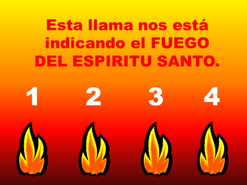 Esta llama nos está indicando el FUEGO DEL ESPIRITU SANTO.
