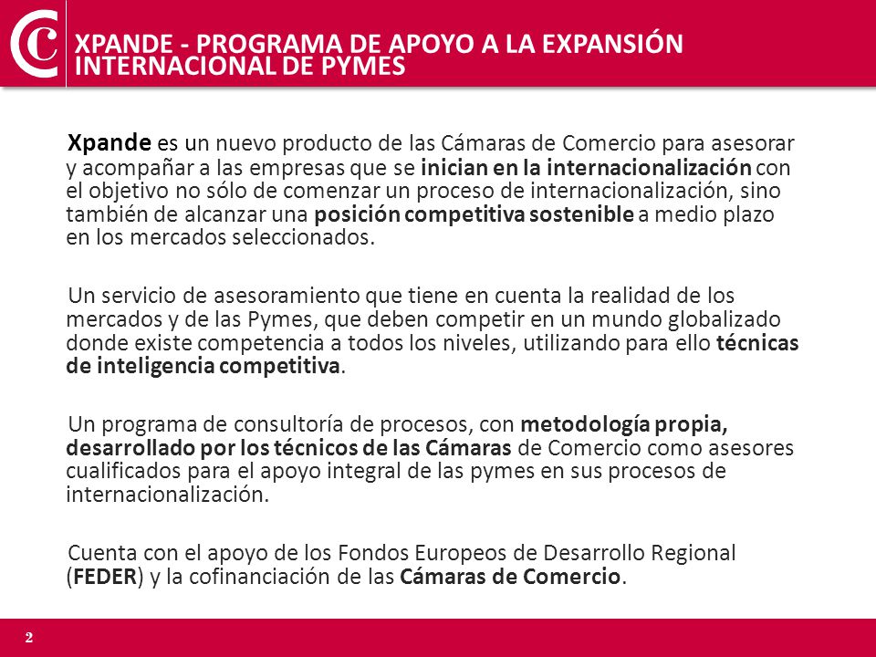 XPANDE - PROGRAMA DE APOYO A LA EXPANSIÓN INTERNACIONAL DE PYMES