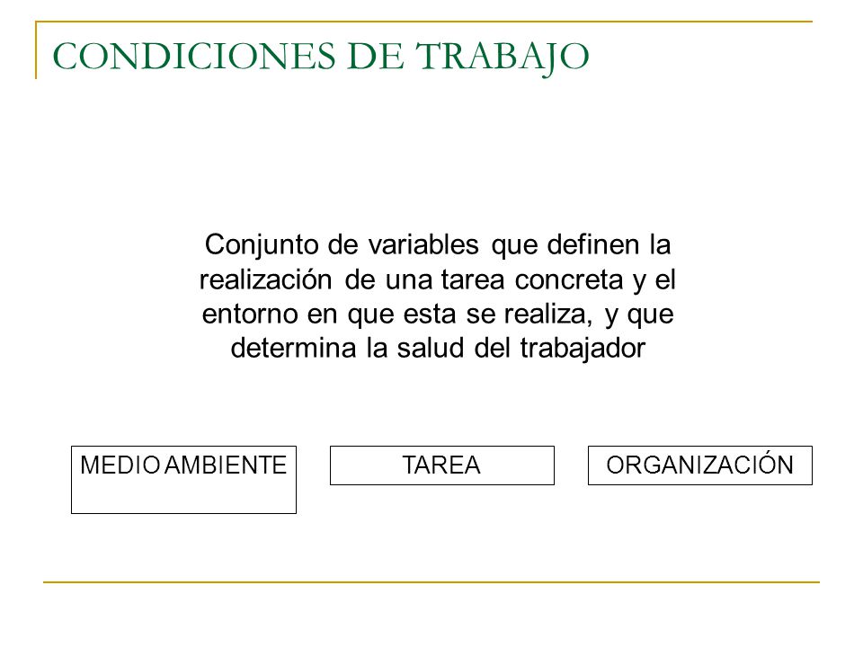 CONDICIONES DE TRABAJO
