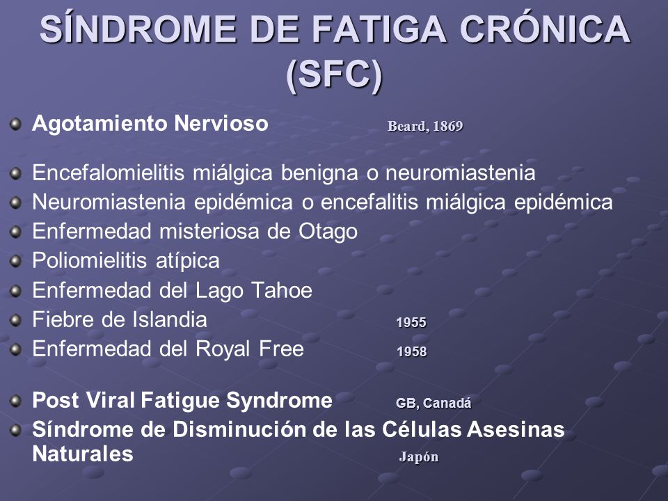 SÍNDROME DE FATIGA CRÓNICA (SFC)