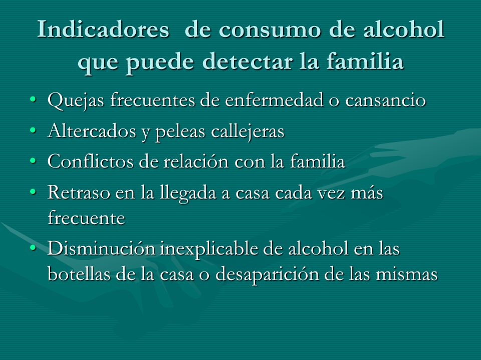 Indicadores de consumo de alcohol que puede detectar la familia
