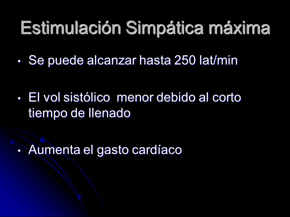 Estimulación Simpática máxima