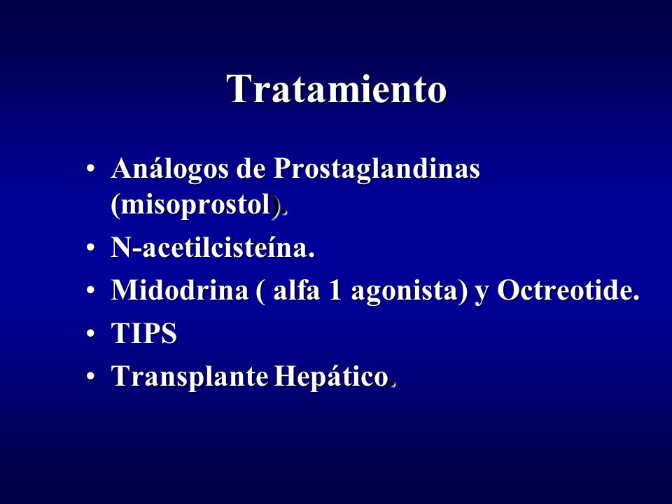 Tratamiento Análogos de Prostaglandinas (misoprostol).