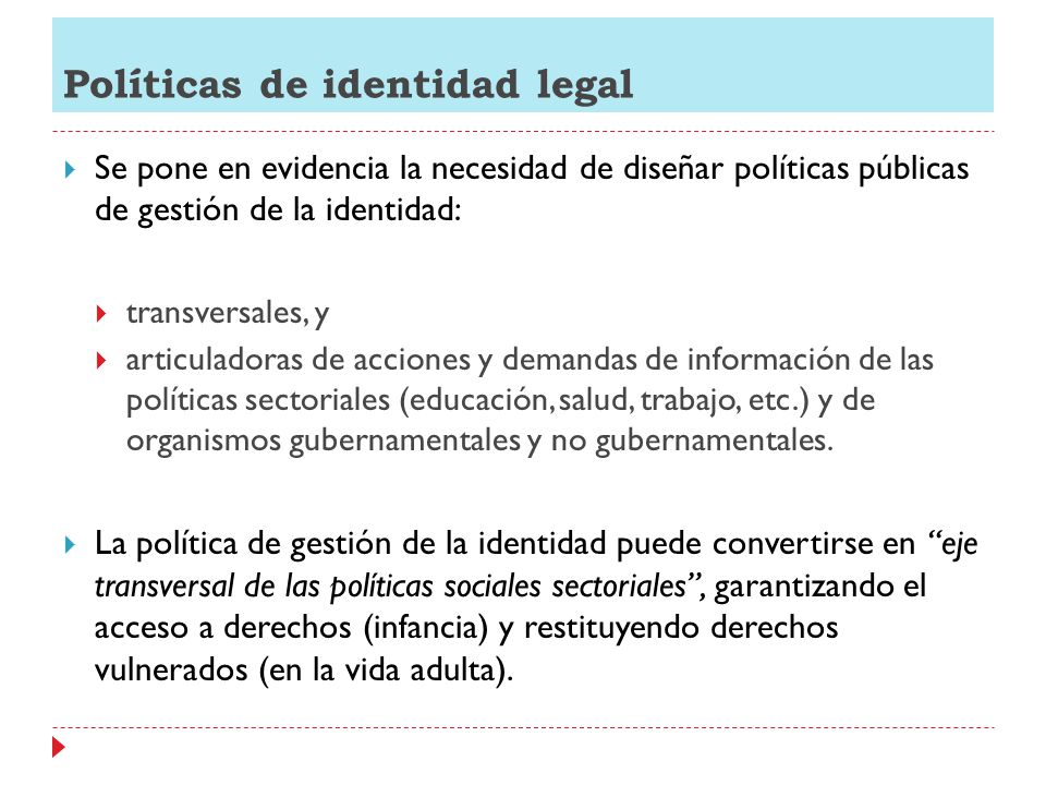 Políticas de identidad legal