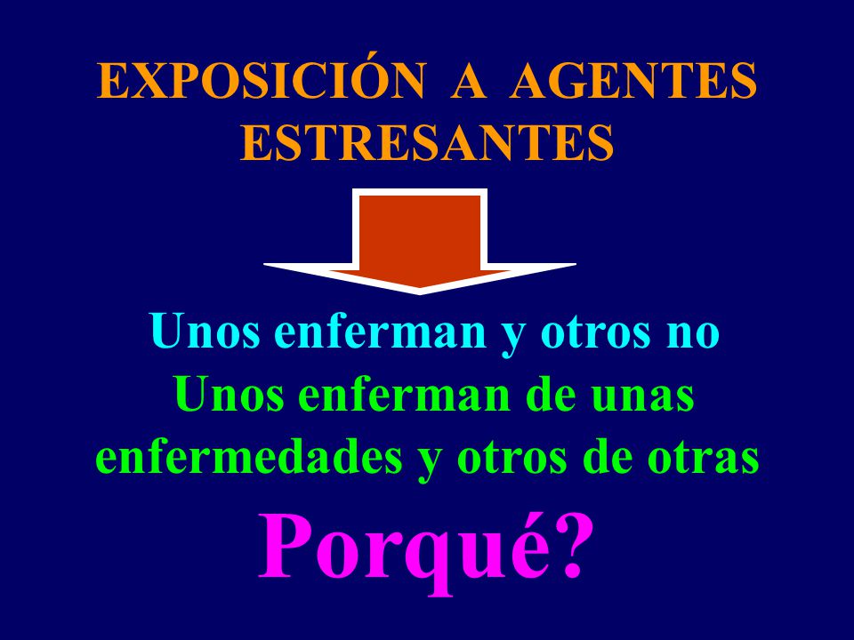 Porqué EXPOSICIÓN A AGENTES ESTRESANTES Unos enferman y otros no