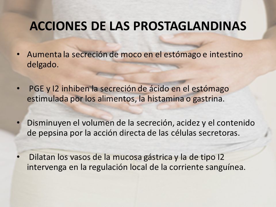 ACCIONES DE LAS PROSTAGLANDINAS