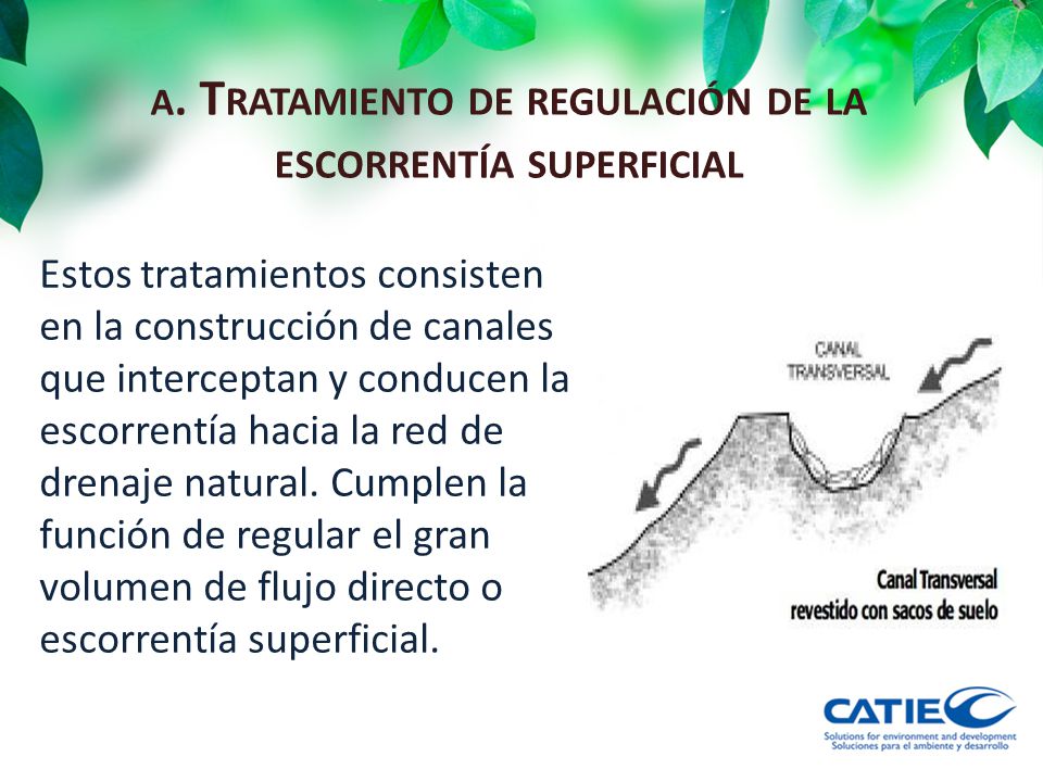 a. Tratamiento de regulación de la escorrentía superficial