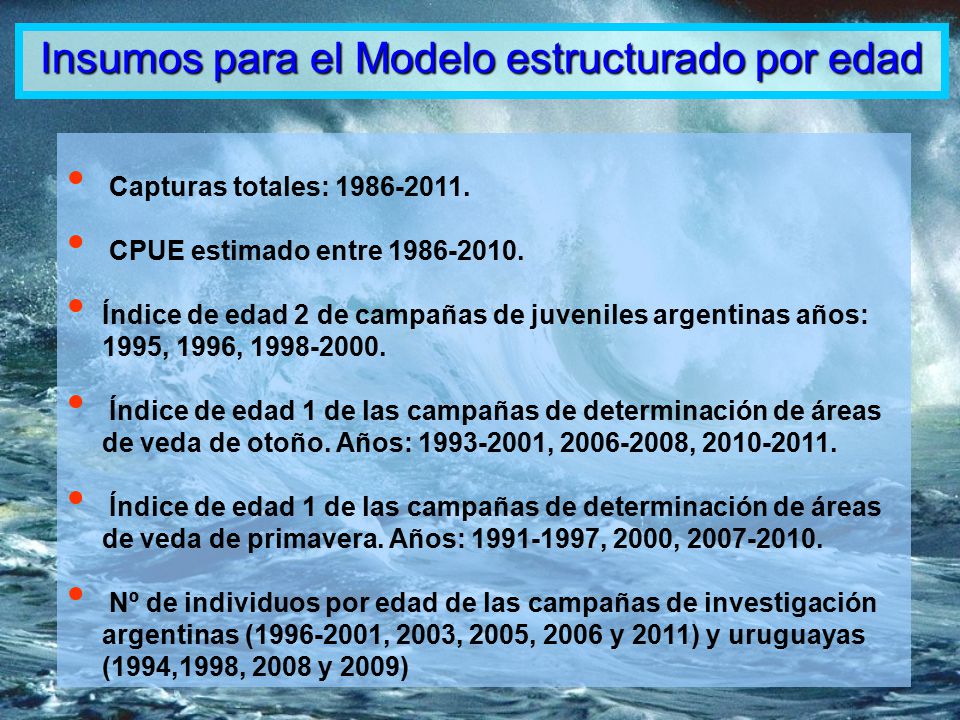 Insumos para el Modelo estructurado por edad