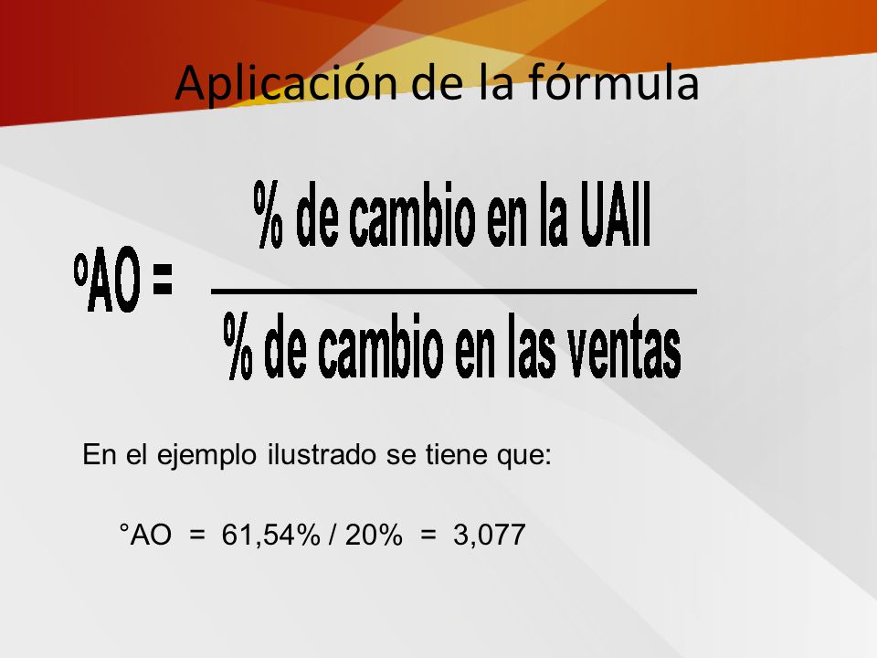 Aplicación de la fórmula
