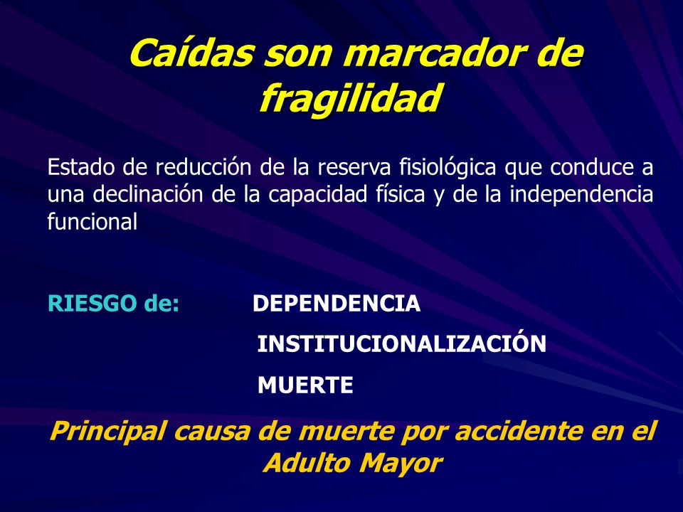 Caídas son marcador de fragilidad