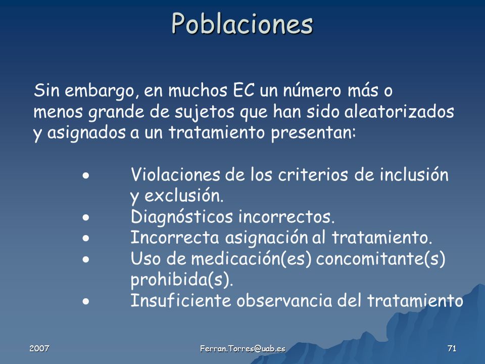 Poblaciones Sin embargo, en muchos EC un número más o