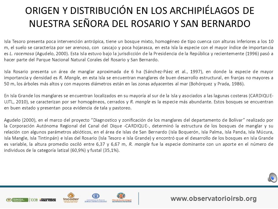 ORIGEN Y DISTRIBUCIÓN EN LOS ARCHIPIÉLAGOS DE NUESTRA SEÑORA DEL ROSARIO Y SAN BERNARDO