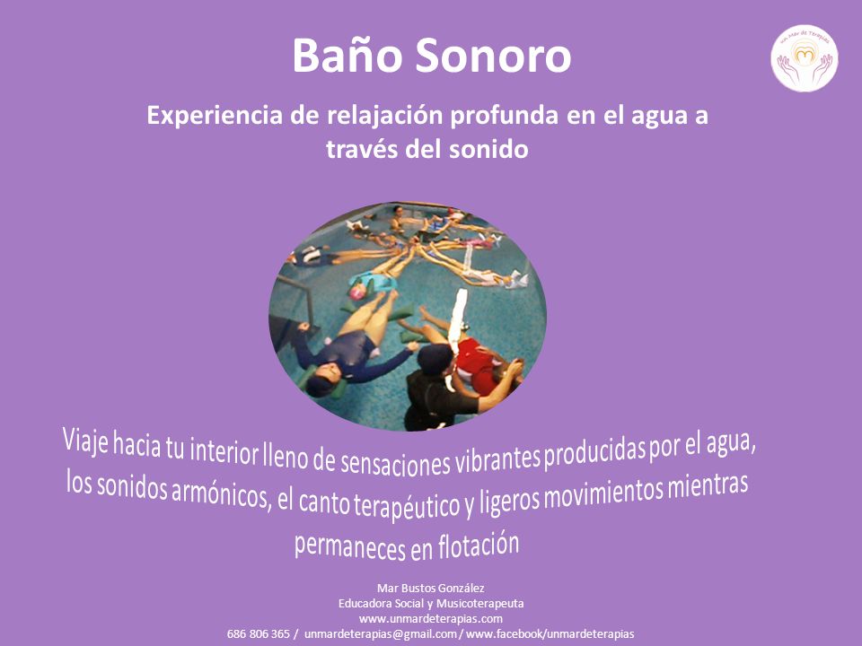 Experiencia de relajación profunda en el agua a través del sonido