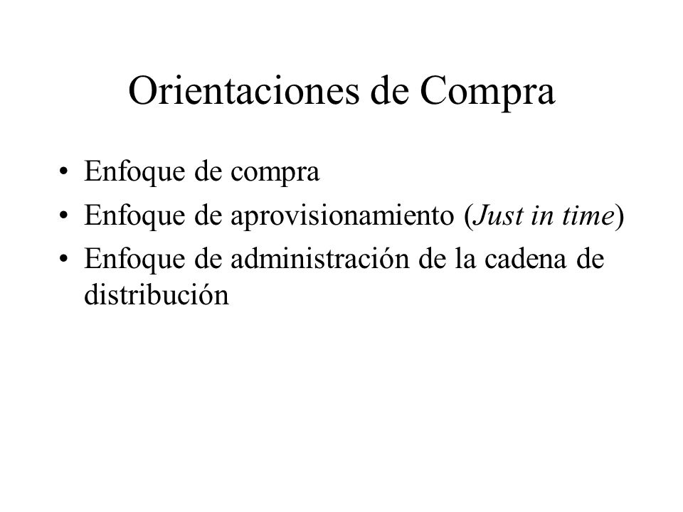 Orientaciones de Compra