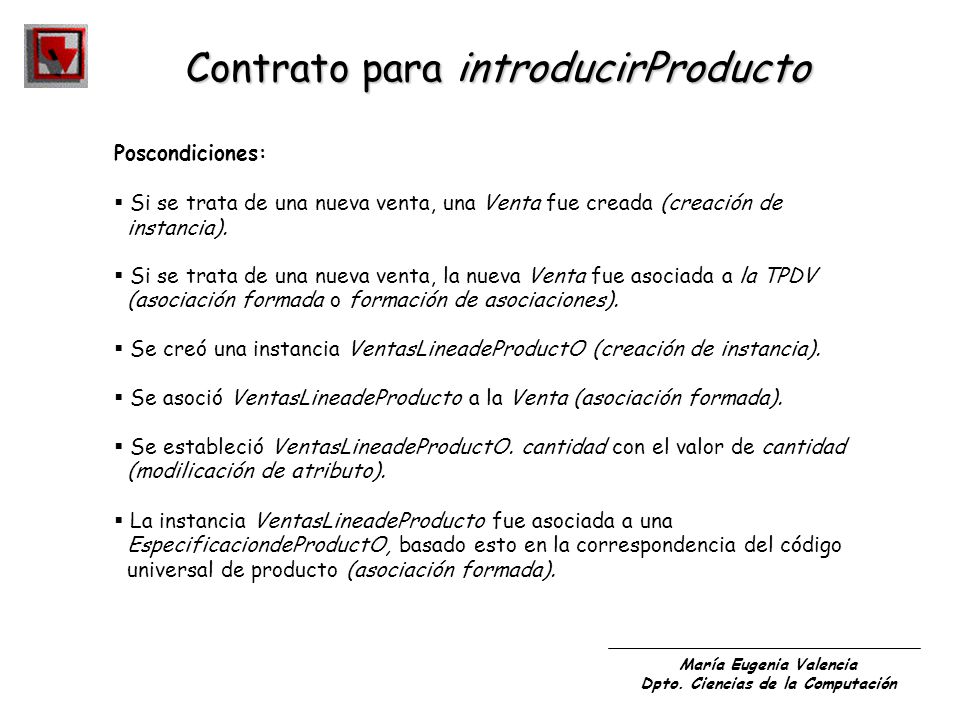 Contrato para introducirProducto