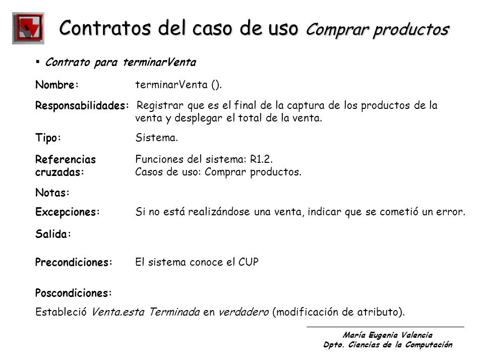 Contratos del caso de uso Comprar productos