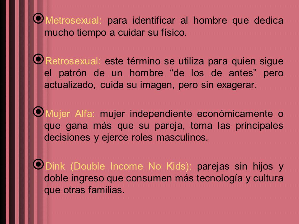 Metrosexual: para identificar al hombre que dedica mucho tiempo a cuidar su físico.