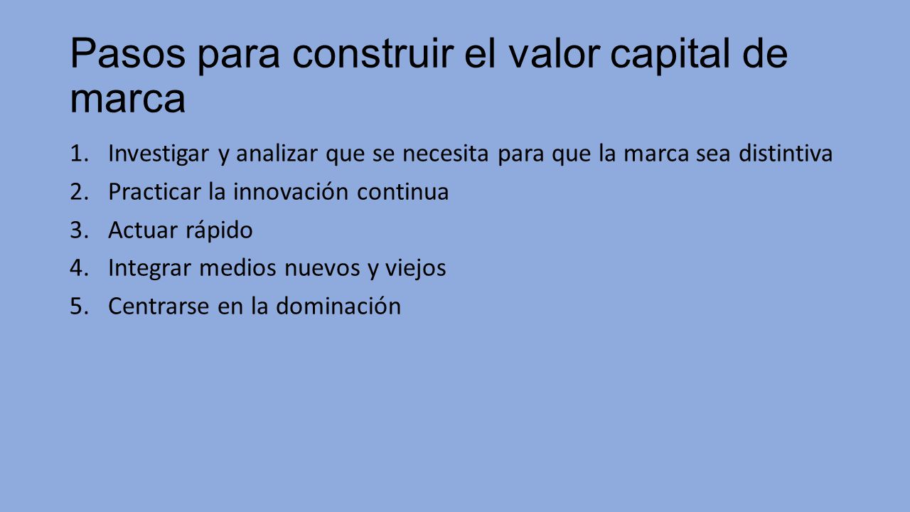 Pasos para construir el valor capital de marca
