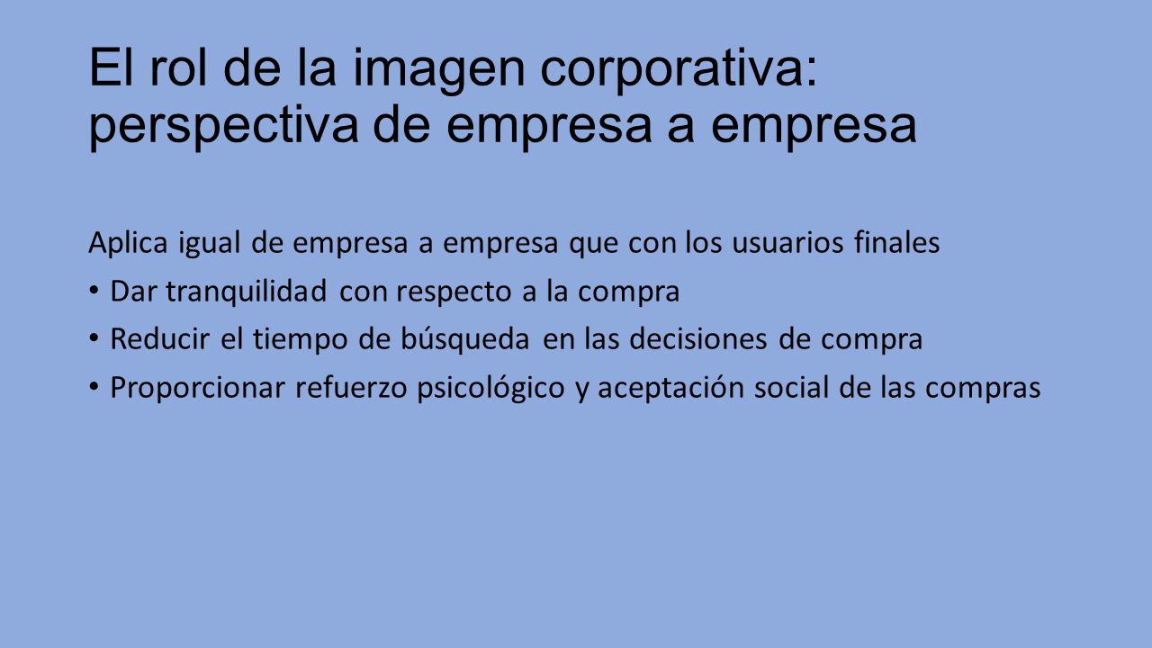 El rol de la imagen corporativa: perspectiva de empresa a empresa