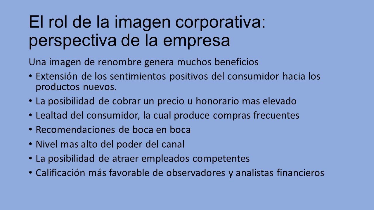 El rol de la imagen corporativa: perspectiva de la empresa