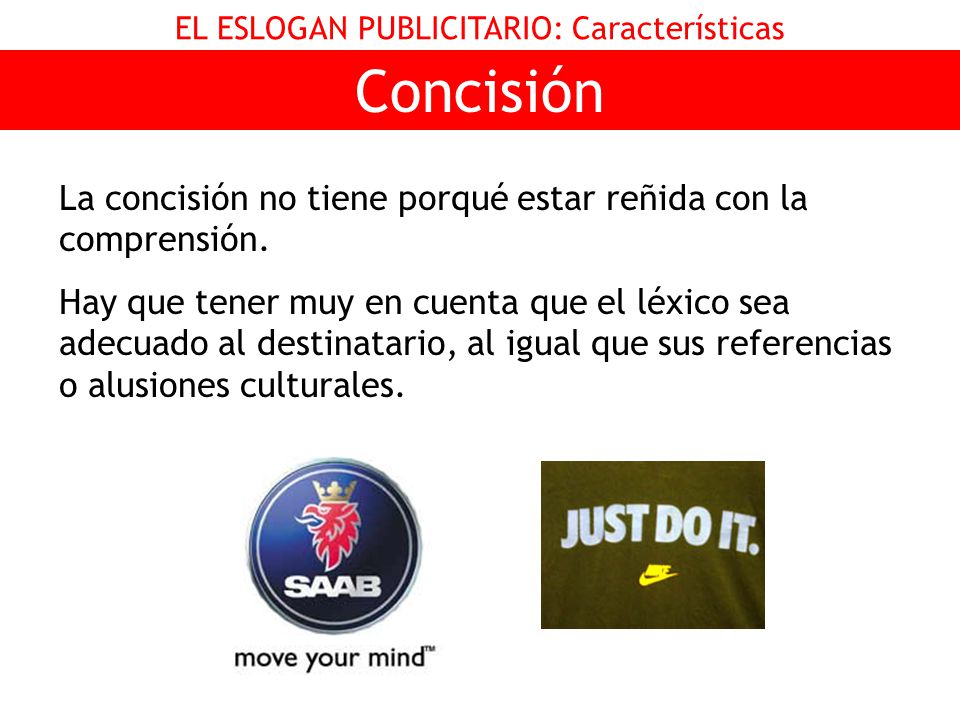 EL ESLOGAN PUBLICITARIO: Características