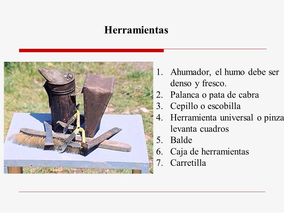 Herramientas Ahumador, el humo debe ser denso y fresco.