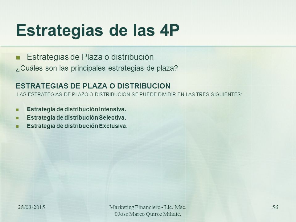 Marketing Financiero - Lic. Msc. 0Jose Marco Quiroz Mihaic.
