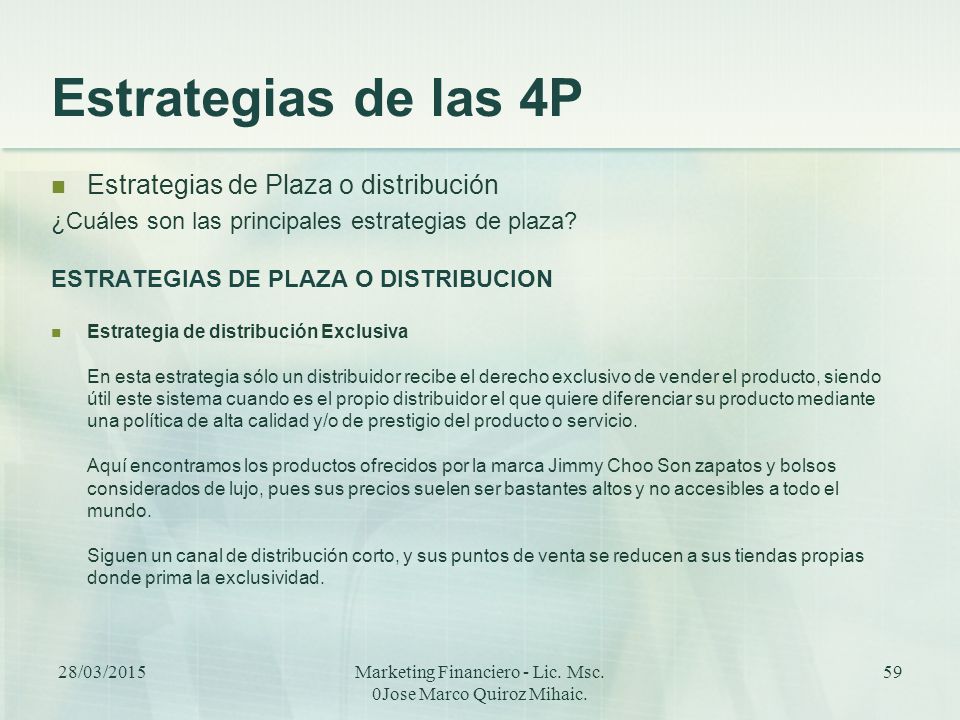 Marketing Financiero - Lic. Msc. 0Jose Marco Quiroz Mihaic.