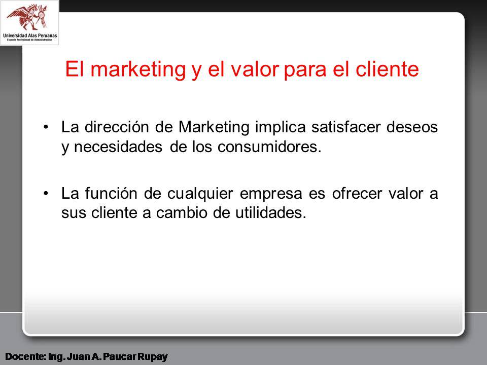 El marketing y el valor para el cliente