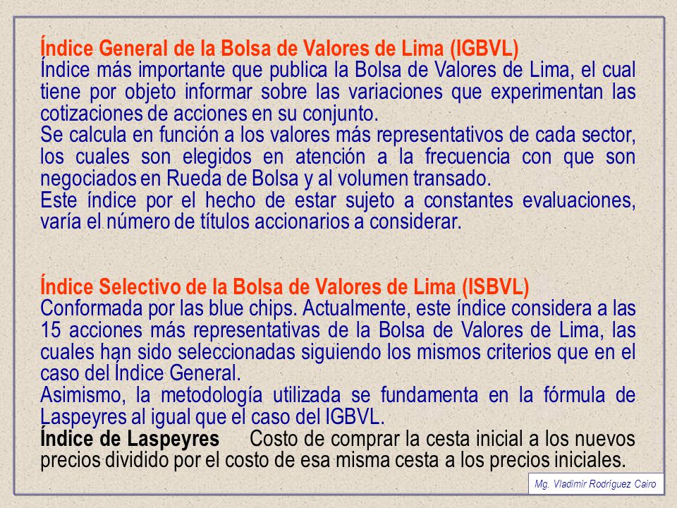 Índice General de la Bolsa de Valores de Lima (IGBVL)