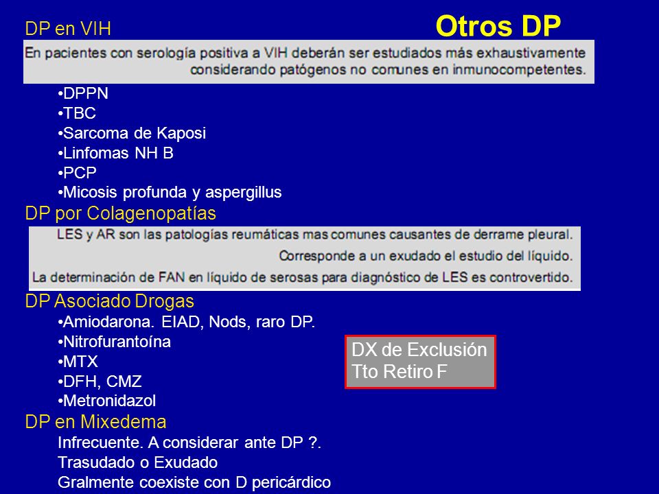 Otros DP DP en VIH DP por Colagenopatías DP Asociado Drogas