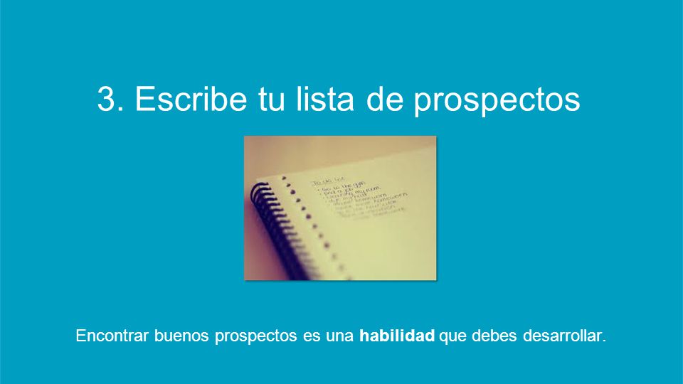 3. Escribe tu lista de prospectos