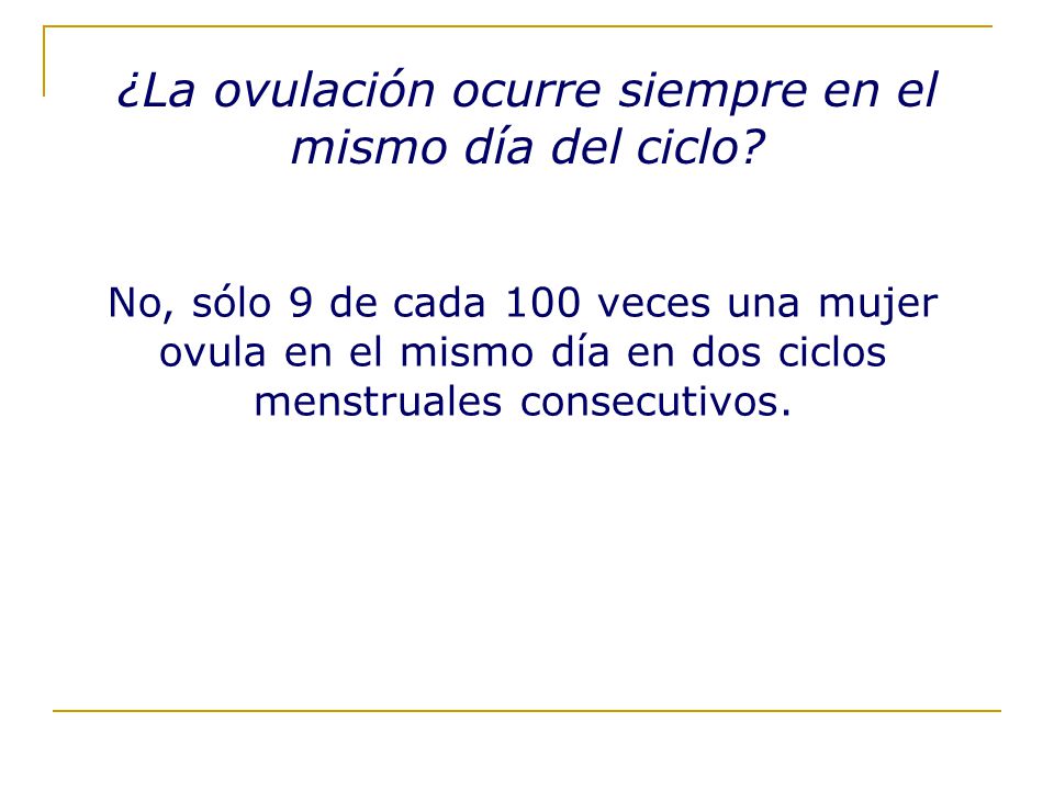 ¿La ovulación ocurre siempre en el mismo día del ciclo