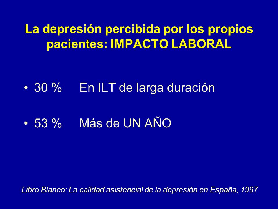 La depresión percibida por los propios pacientes: IMPACTO LABORAL