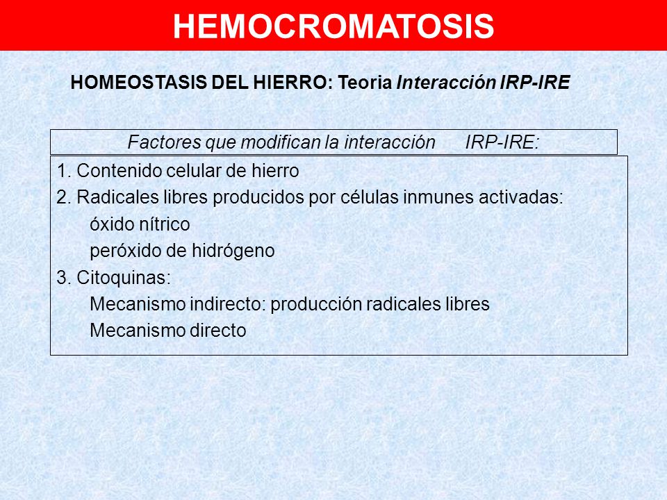 Factores que modifican la interacción IRP-IRE: